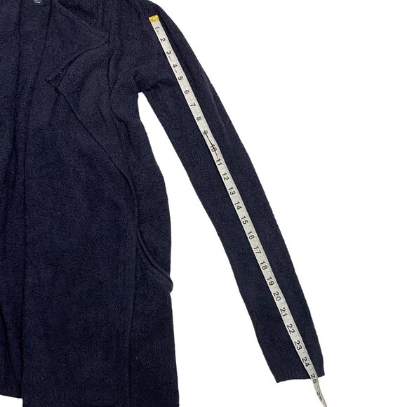 Barefoot Dreams CozyChic Lite Cardigan Wrap XXS/XS Navy Blue w/ pockets Long lin - Picture 10 of 10